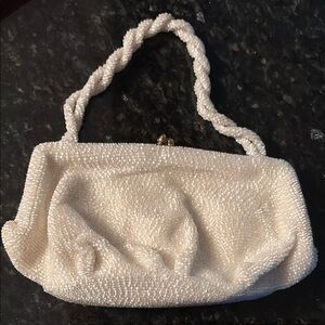 Elegant Vintage Saks Fifth Avenue Pearl Beaded Handbag